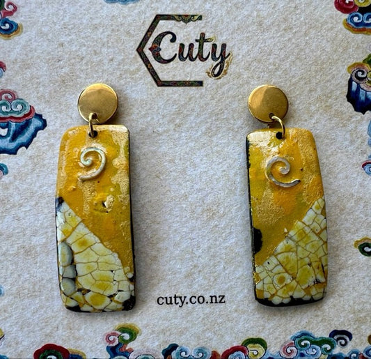 Handmade rectangular earrings Auckland unique gift for women