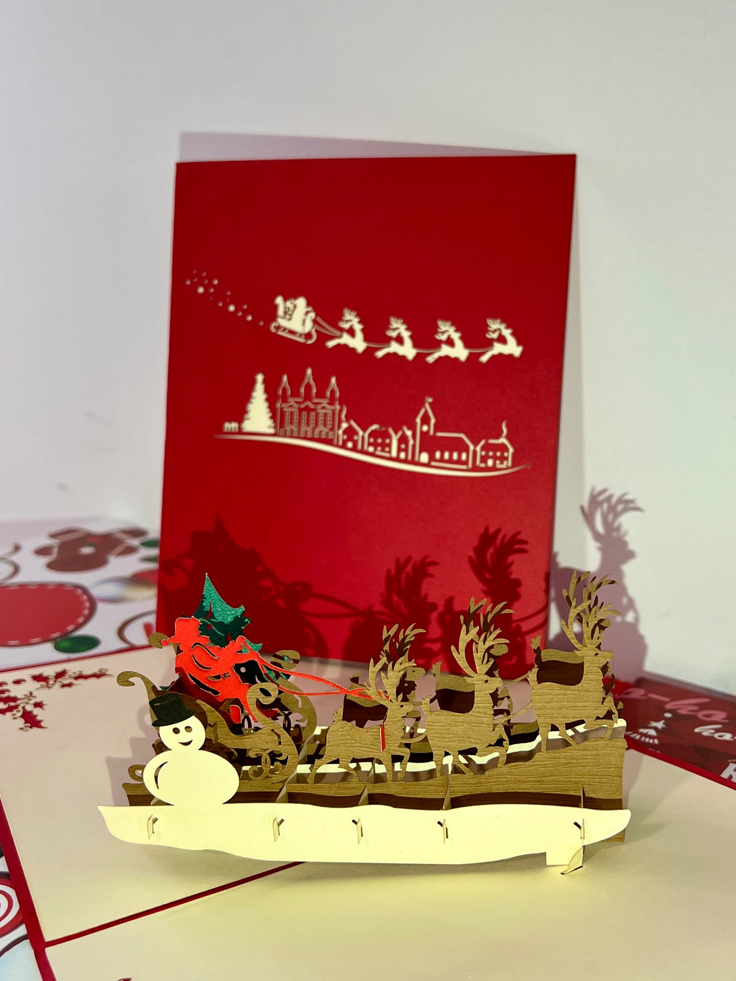 Santa Christmas popup card - inside and outside