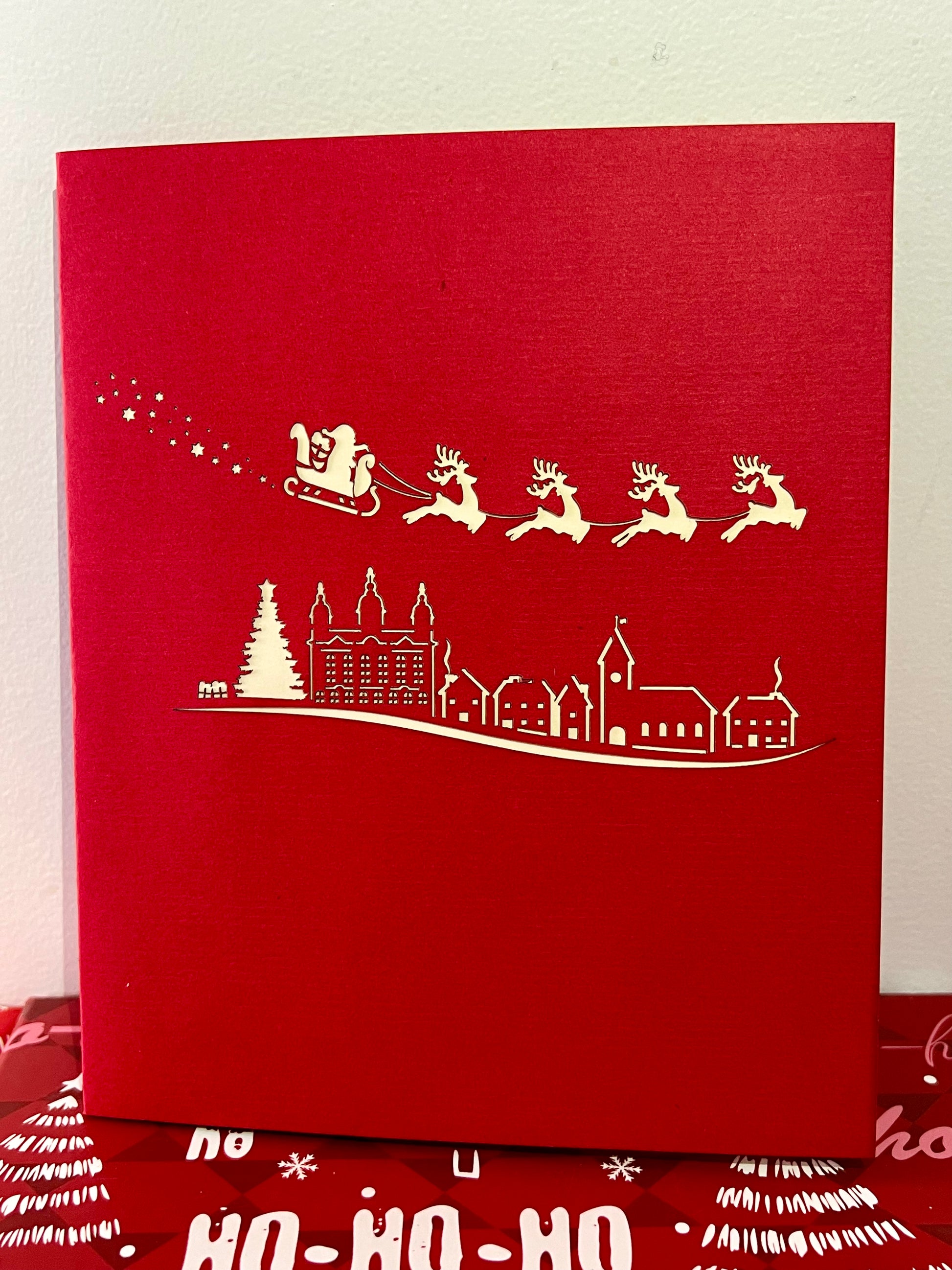 Santa Christmas popup card - outside