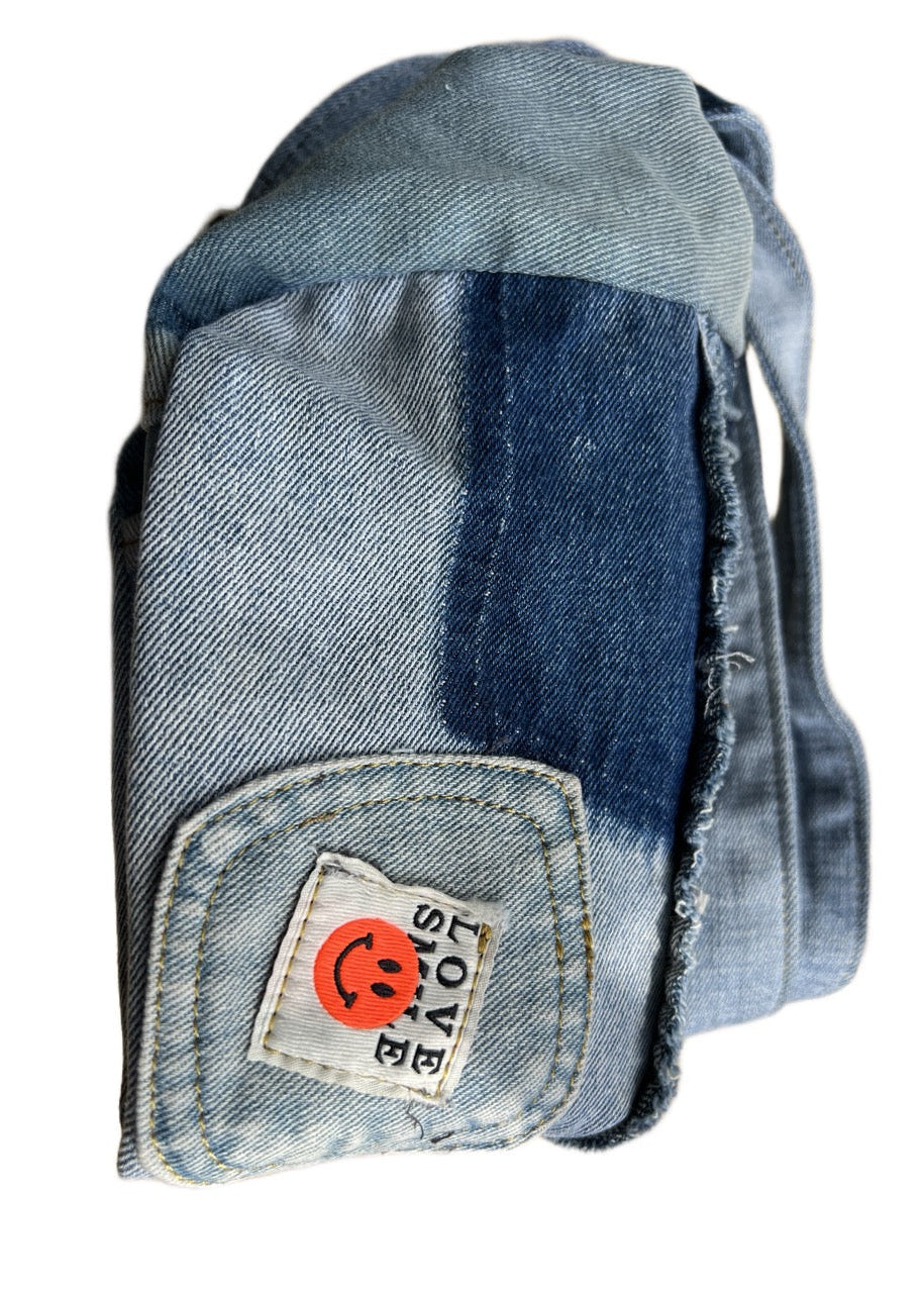 One-of-a-kind cross-body bag - foldable denim bag Auckland