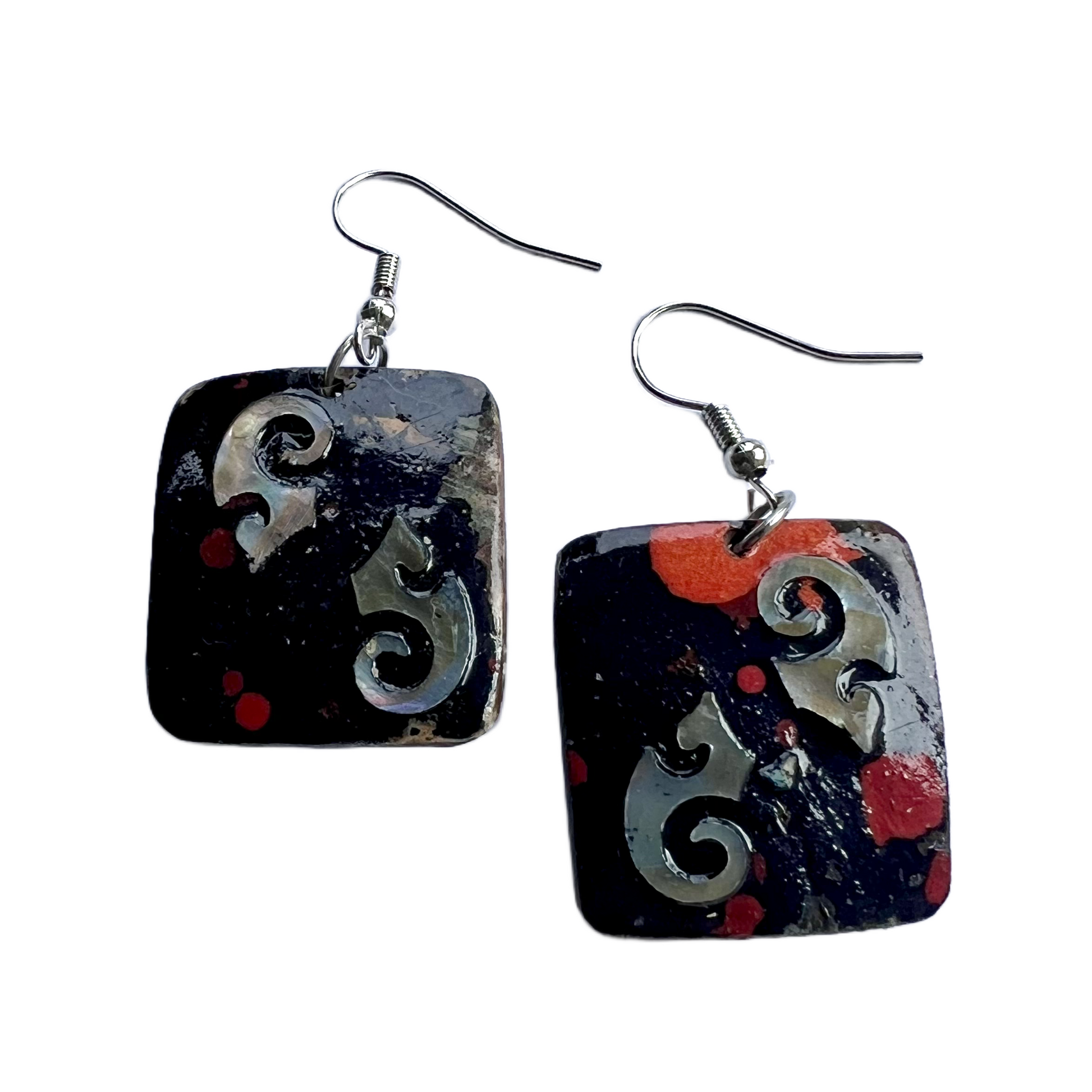 Lacquer earrings in square-shaped suitable for everyday wear online Auckland