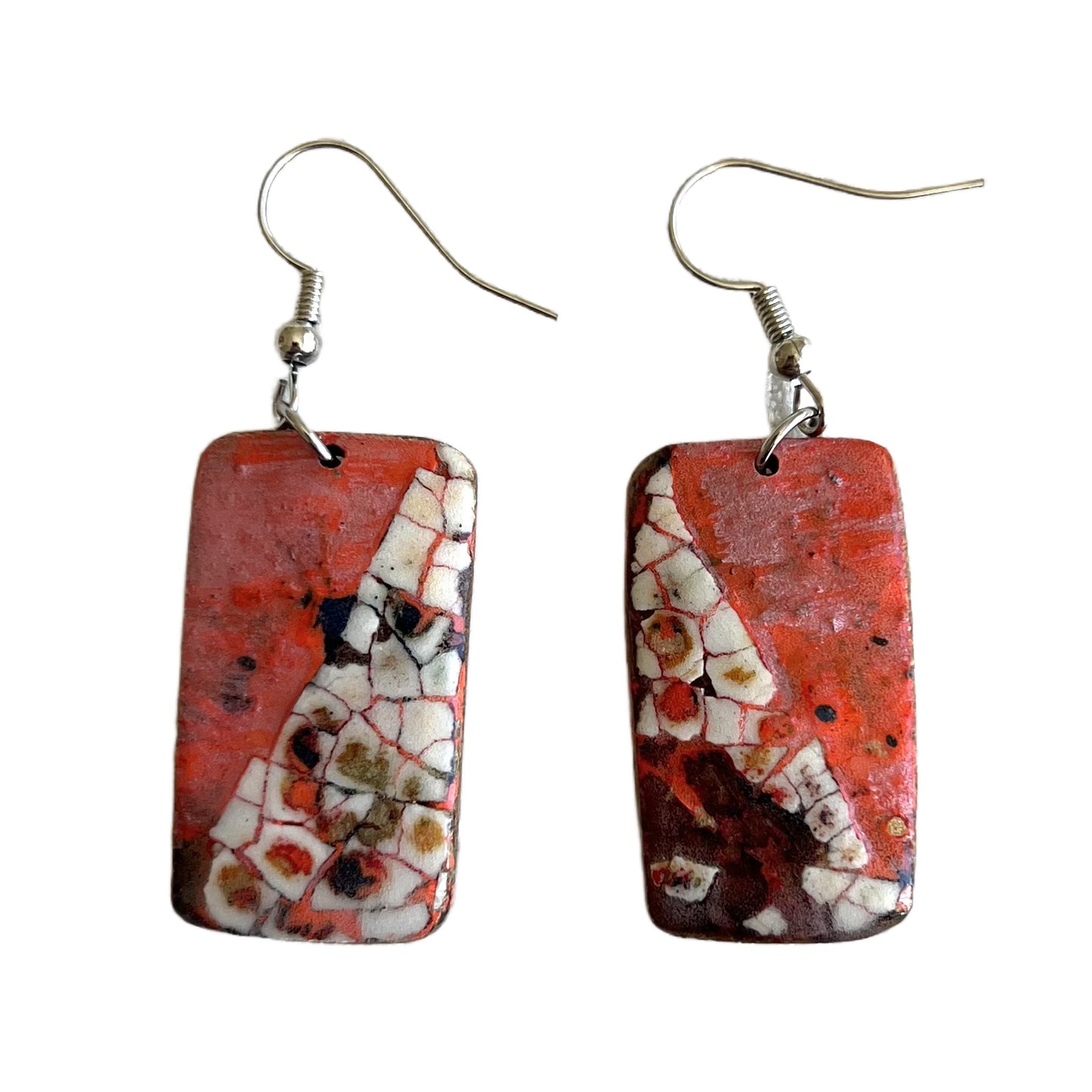 Coconut shell lacquer earrings online NZ sunset 02