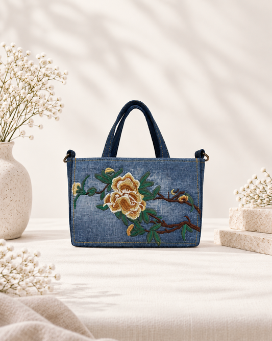 Floral Small Zippered Tote
