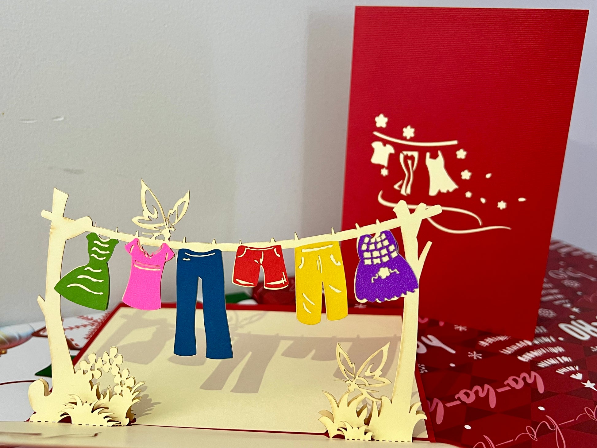 Sunny Day popup card - open and closed