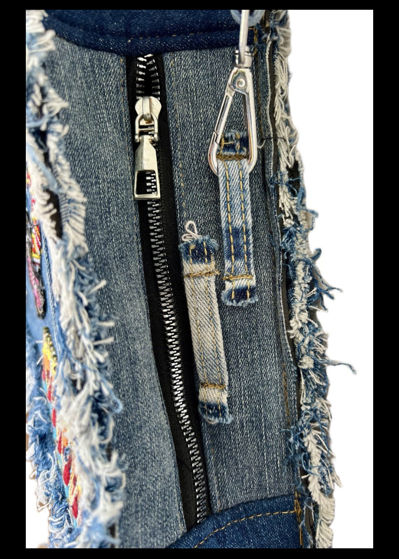 One-of-a-kind woman unique denim bag Auckland