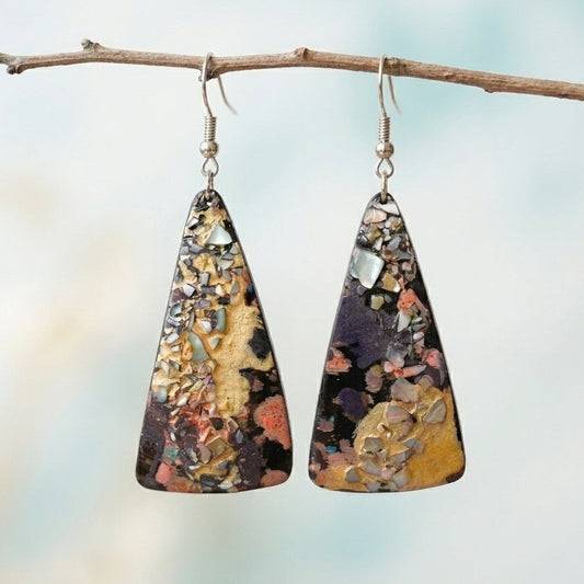 Unique lacquer earrings handmade for lady NZ ether 04