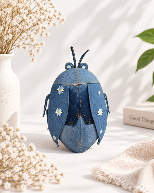 3D Cicada Backpack with Floral Embroidery