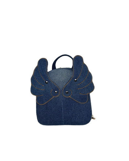Dark Blue Bird Mini Backpack
