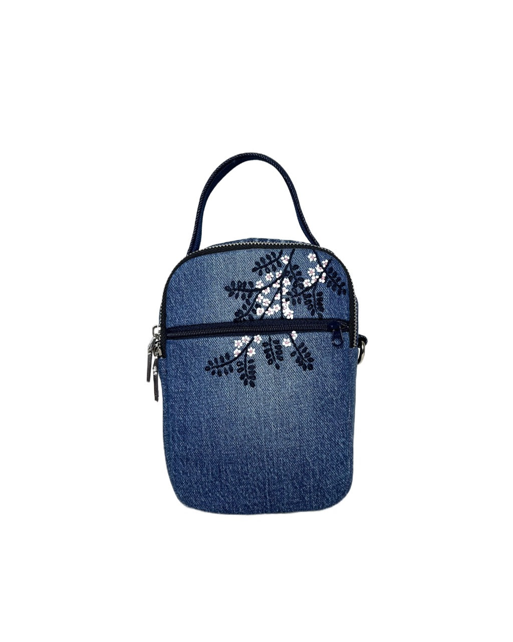 Hand-embroidered Mini Top-handle Bag