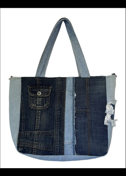 One-of-a-kind denim large tote bag 5 for women NZ