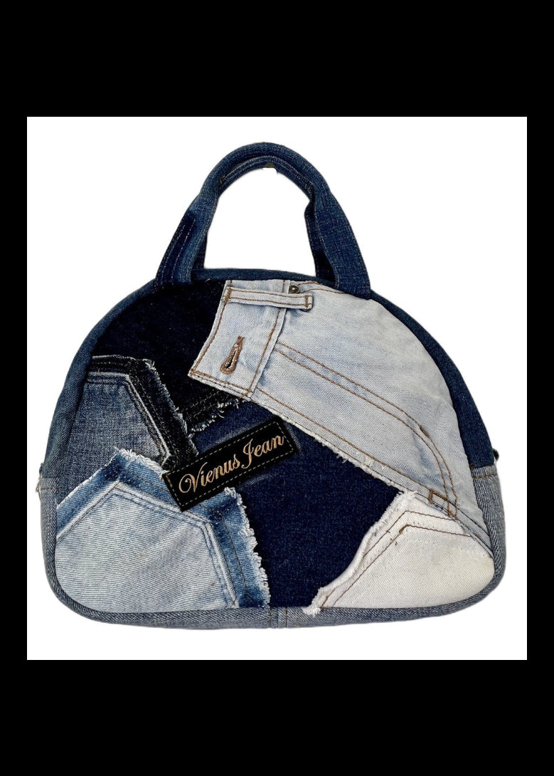 One-of-a-kind upcycled denim dome bag for women Auckland online 7A