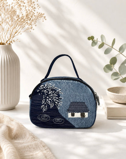 Hand-embroidered Mini Dome Bag