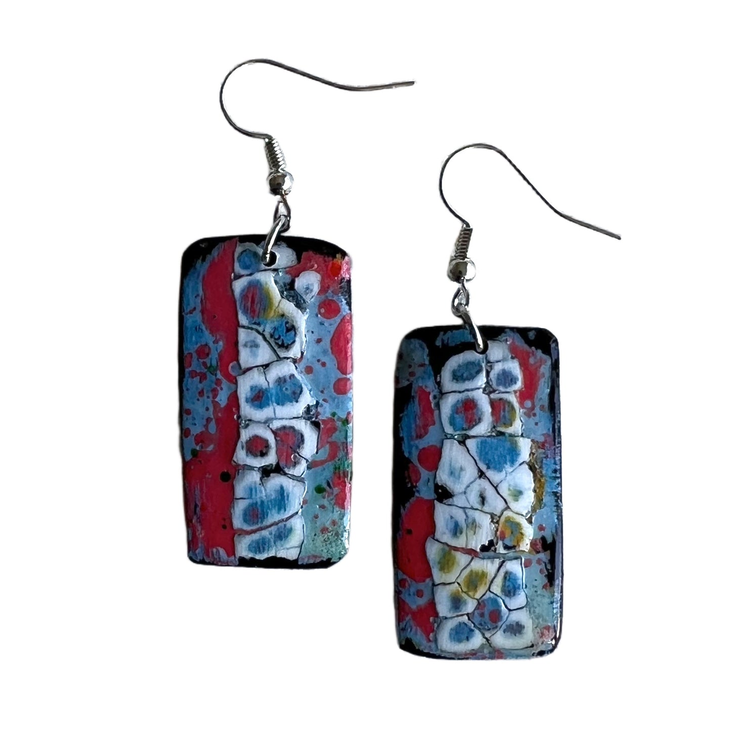 Handmade lacquer earrings for women made from coconut shell and eggshell online