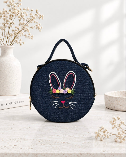 Floral Bunny Mini Drum Bag