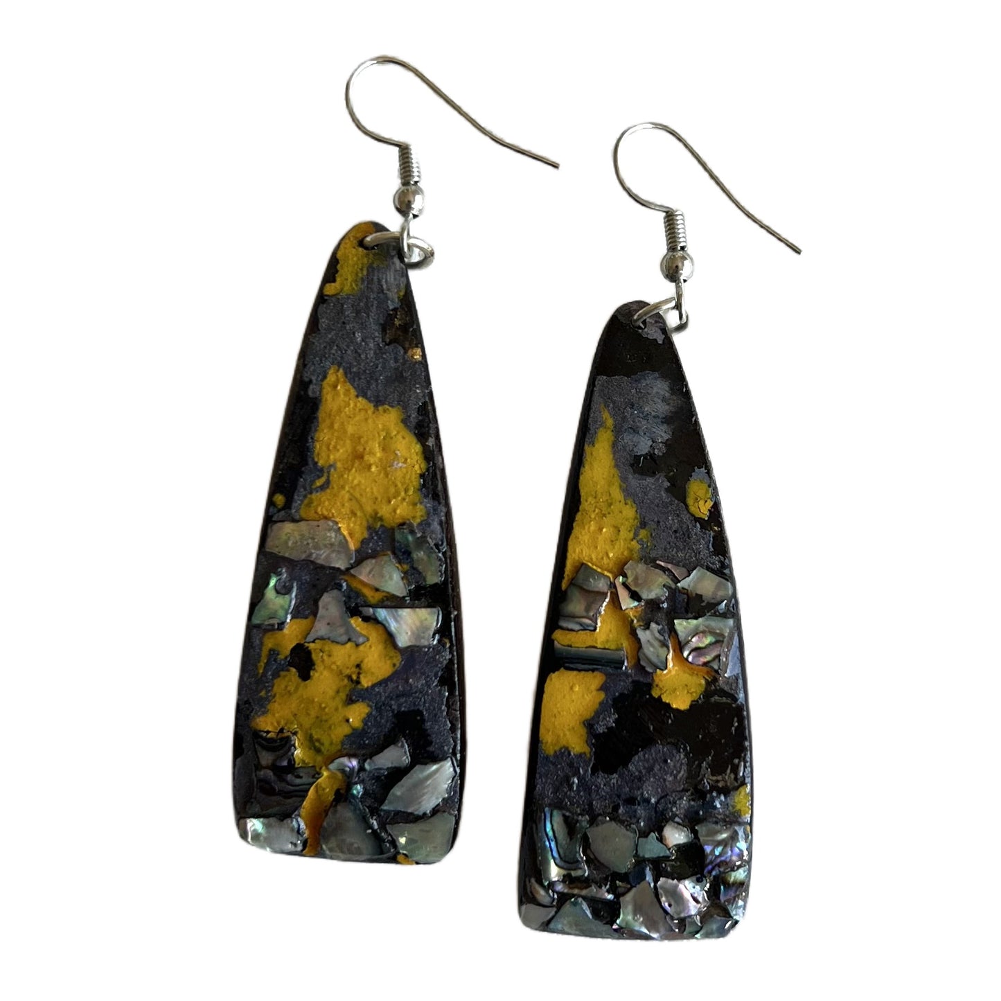 One-of-a-kind coconut shell earrings NZ Aether 01