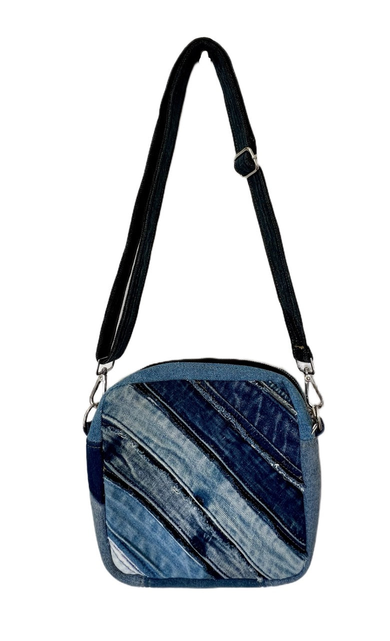 One-of-a-kind square denim crossbody bag 8A for unisex Online across NZ