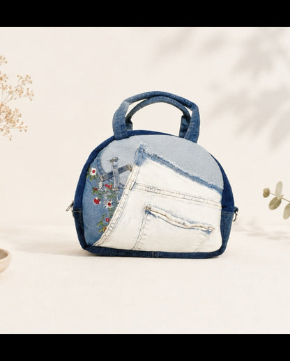 Unique handcrafted dome bag with adjustable strap allows to wear as handbag or crossbody bag
