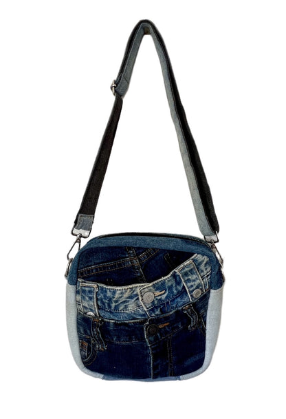 Upcycled denim square bag - Online across New Zealand