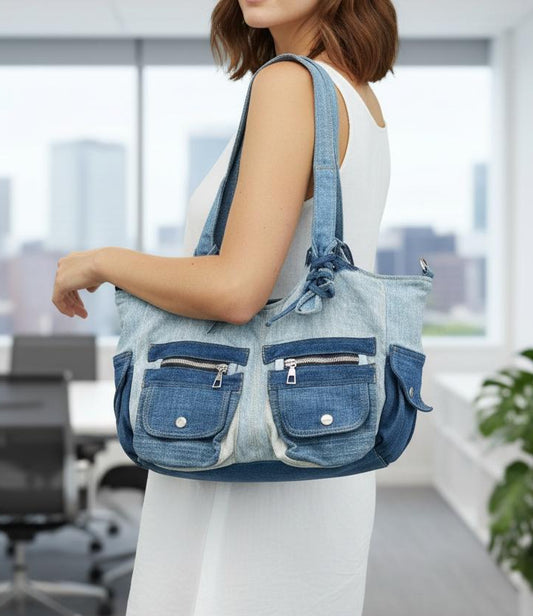 Unique denim shoulder bag Auckland online 