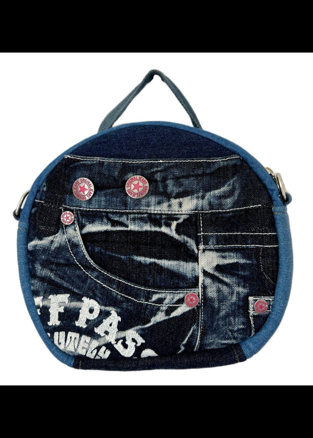 Handmade denim bag round shape for women Auckland 2