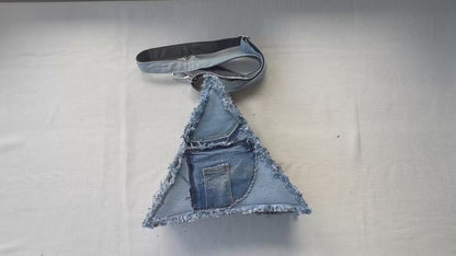 Unique triangle denim bag online Auckland 1D