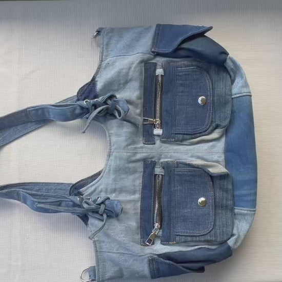 Denim shoulder bag for everyday use