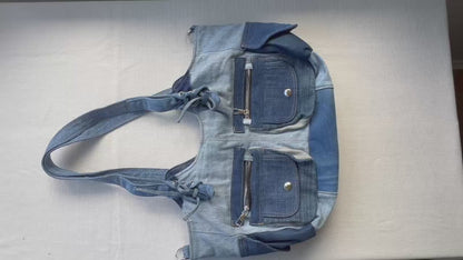 Denim shoulder bag for everyday use