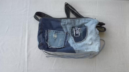 Unisex handmade denim crossbody bag unique online NZ