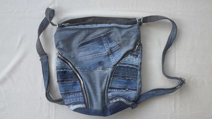 Upcycled denim backpack for woman NZ online