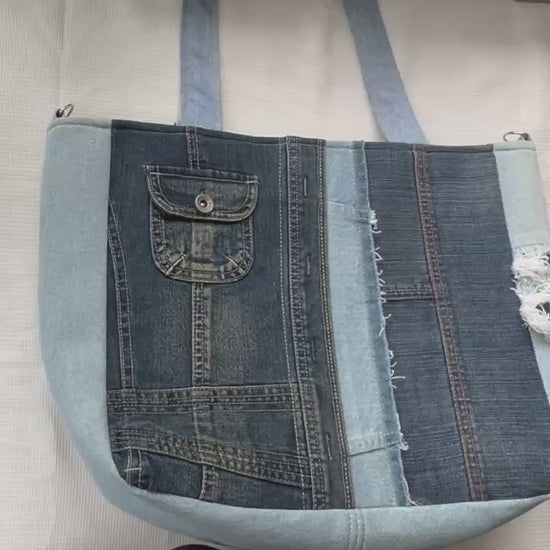handmade denim tote bag for women Auckland online