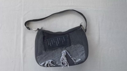 Denim shoulder bag in black Auckland New Zealand online