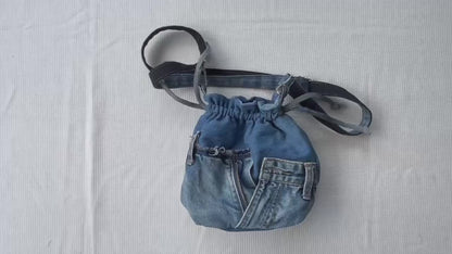 Drawstring unique denim bag made for her - online New Zealand