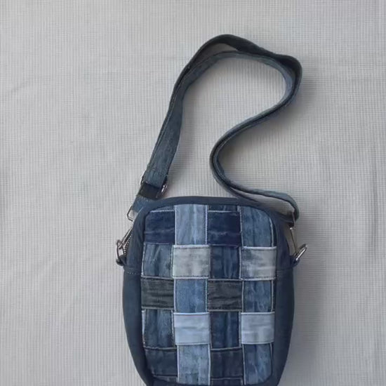 Handmade crossbody upcycled bag unisex online Auckland