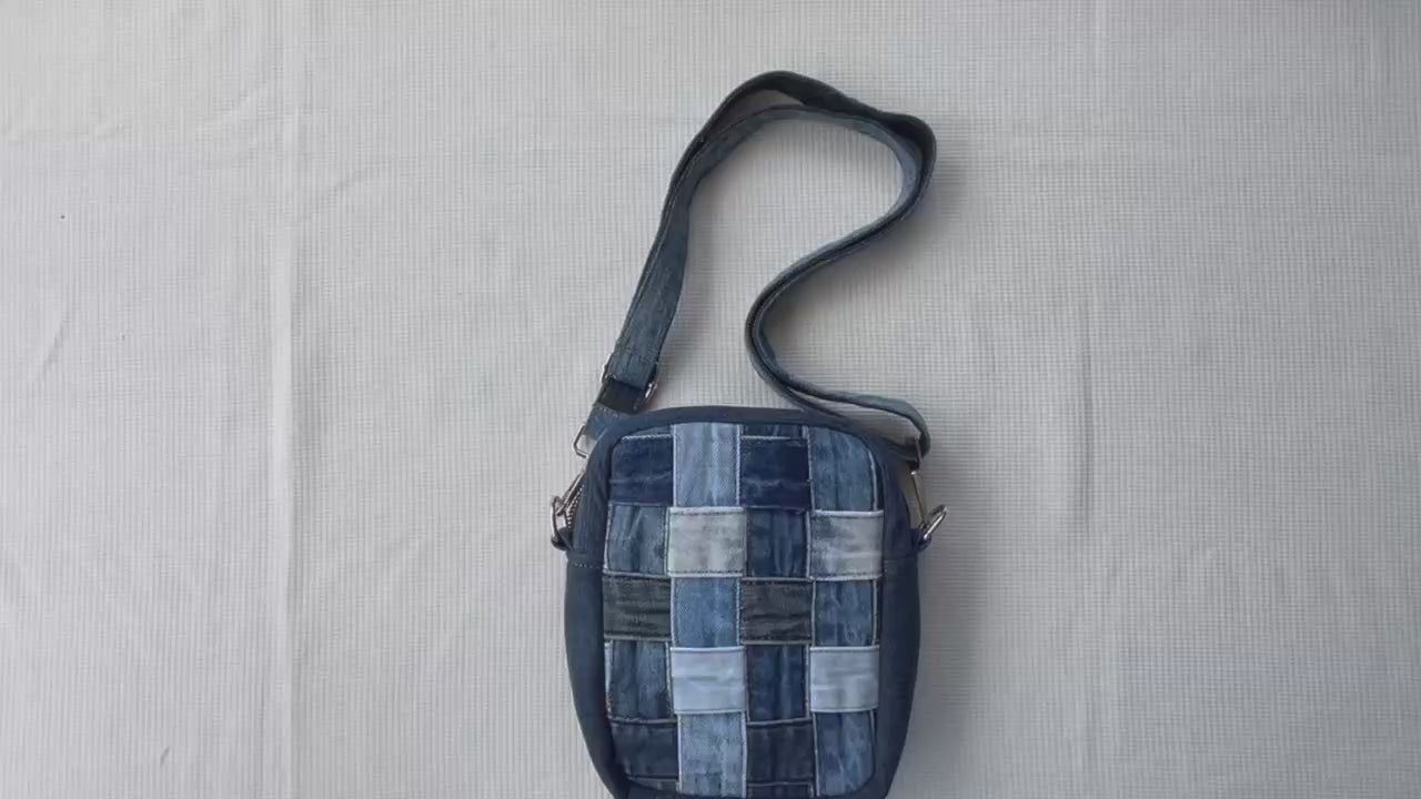 Handmade crossbody upcycled bag unisex online Auckland