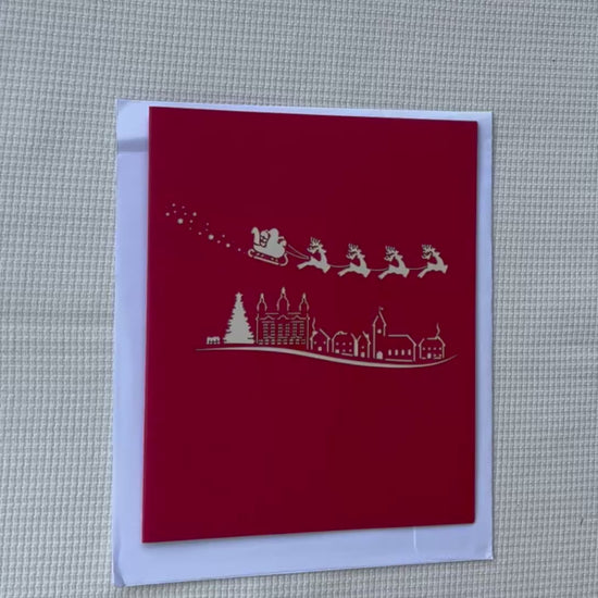 Santa Christmas handmade popup card