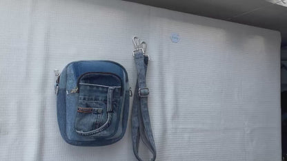 Unique handmade upcycled denim crossbody bag online across NZ 