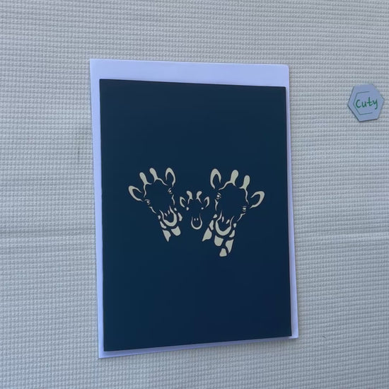 Giraffe family 3D card - Review
