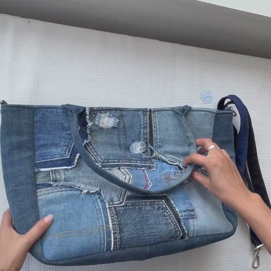 Medium denim tote bag handmade Auckland - review
