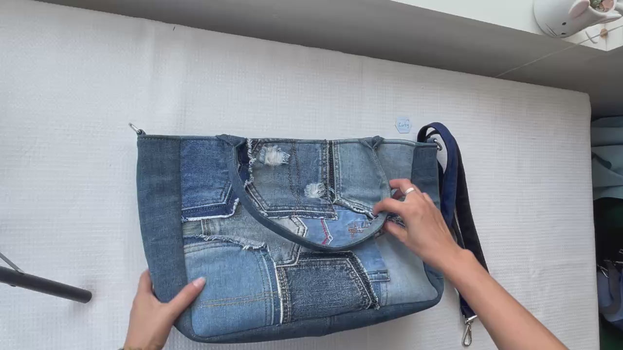 Medium denim tote bag handmade Auckland - review