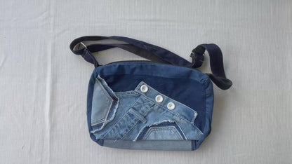 Soft-form crossbody denim bag New Zealand online
