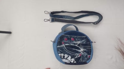 Denim round bag handbag shoulder bag