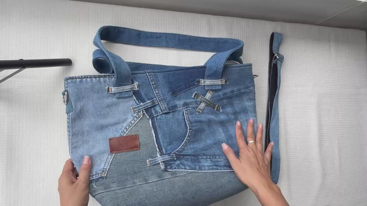 Medium One-of-a-kind denim bag New Zealand 