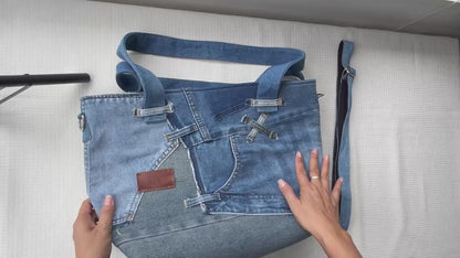 Medium One-of-a-kind denim bag New Zealand 