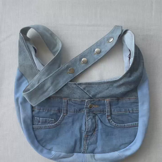 Unique handmade denim hobo bag 1A Auckland online
