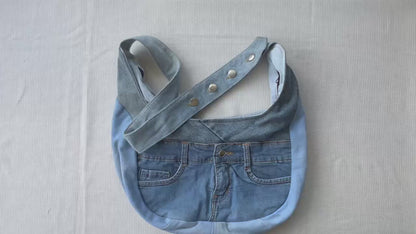 Unique handmade denim hobo bag 1A Auckland online