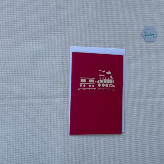 Birthday handmade card with train 