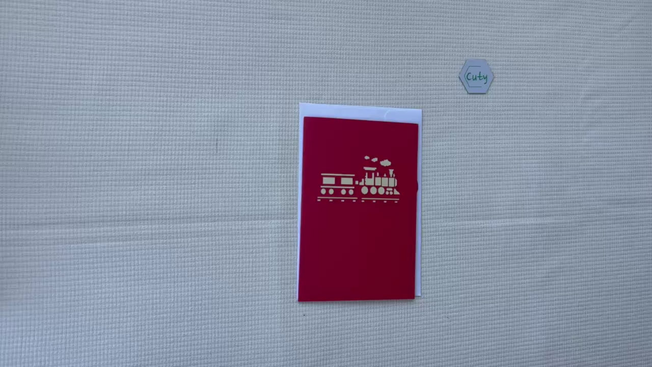 Birthday handmade card with train 