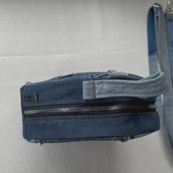 One-of-a-kind denim drum backpack for ladies Auckland online