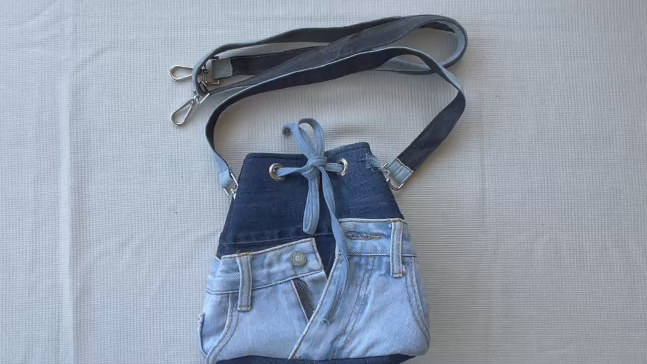 Upcycled denim bucket bag Auckland New Zealand online