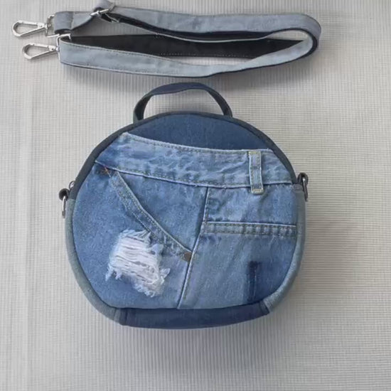 One of a kind handmade round bag 2C
